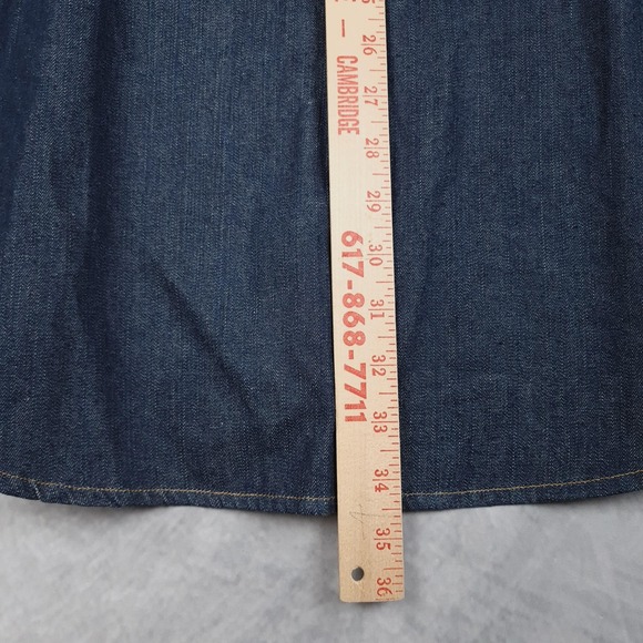 Vintage GAP Denim Shirt Mens Large Long Sleeve Button Front Point Collar 90s - Picture 13 of 16